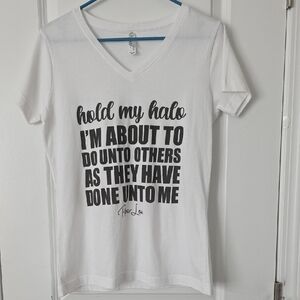 Piper Lou Holf My Halo Size Medium Vneck Tshirt